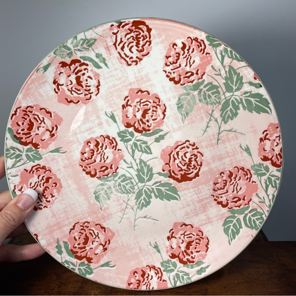 Patina Vie Claudette Porcelain floral roses dinner Plate 10”